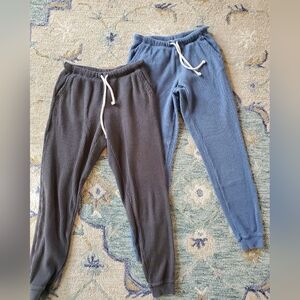 Aerie Waffle Knit Jogger Pants 2 Pairs Lot XS